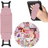 GIONAR Cinturino da polso per tablet da 6 a 8 pollici, con supporto per dita, in poliuretano, morbido e leggero, per Kobo/Voyaga/Lenovo/Sony, con 50 adesivi di lettura (rosa)