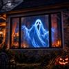 Chrees Pellicola di proiezione della finestra, schermo di proiezione posteriore in tessuto per video di proiezione di finestre virtuali di Halloween e Natale, 1,8 x 1,2 m