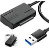Dewlawn Cavo adattatore SATA a USB 3.0, adattatore SATA USB per dischi rigidi SSD/HDD da 2,5 e 3,5, compatibile con Windows, Mac e Linux
