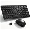 Ticfox Kit Mouse e Tastiera Wireless, Tasti Silenziosi, Layout QWERTY | Set Tastiera e Mouse da Gioco Wireless, Mouse e Tastiera Wireless a 2,4 GHz, Sottile, Compatto per Windows, Mac, PC e Laptop