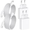lezaface Cavo di ricarica per iPhone, confezione da 4 caricabatterie USB C da 30 W, con cavo Lightning da 2 m, per iPhone 14 Pro Max Plus 13 12 11 XS SE