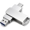 Rivvra Chiavetta USB da 128 GB di tipo C e USB A 3.2 Gen 1, chiave USB C 3.2 128 GB Dual Connectic, Cle USBC 128G Memoria esterna in metallo per computer, telefono, tablet, foto, video e backup