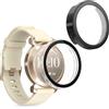 kwmobile 2x Custodia Rigida Smartwatch Compatibile con Garmin Lily 2 Cover - Case Vetro Temperato Orologio Fitness - trasparente/nero