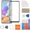 SwarKing Vetro frontale per display in vetro esterno, ricambio compatibile con Samsung Galaxy A21s con kit di riparazione