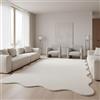TapisTrend Tappeto Shappy Beige 140x200 cm tinta unita con motivo ondulato e morbido pelo di 19 mm, ideale per soggiorno, camera da letto e zona relax