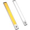 RiseNova Barra luminosa a LED ricaricabile intelligente con sensore di movimento, dimmerabile a 3 livelli, lampada magnetica wireless per armadio da cucina, armadio, scale (2 pezzi da 24 cm)