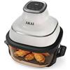 AKAI AIR-GLASS/FRY-WH - Friggitrice ad Aria 4,2 Litri 1500 Watt con Contenitore in Vetro Bianco