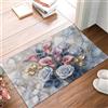GDJSMIN Zerbino Da Ingresso Per Interni, Tappeto Rosa Chiaro Con Giardino Realistico | Calla Rosa Marmo, Antiscivolo E Lavabile, Pelo Corto Morbido,40 X 60 Cm