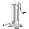 SHZICMY Macchina di riempimento per salsicce, 3 l, manuale in acciaio inox, con 8 diversi tubi di riempimento, pressa verticale con manovella