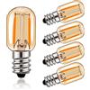 Hcnew Lampadine di Filamento a LED E14 1W Equivalenti a 10W T22 Vintage Retro Candelabra vetro ambra 220V, Lampadine bianche ultra calde 2200K，100 lumen non dimmerabili, confezione da 5