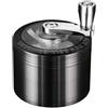 LIHAO Macina Spezie Manuale con Maniglia Ergonomica, Grinder in 4 Pezzi in Lega di Zinco, 53mm, Nero