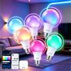 Aigostar Mesh 9W A60 Lampadine Alexa Bluetooth Mesh RGB & CCT E27 | Lampadina Smart Works with Alexa, Lampadina Alexa LED 806LM , 6 Unità (Con telecomando Bluetooth e Gateway)