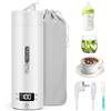 GuKKK Bollitore Elettrico da Viaggio,450 ml Mini Bollitore Portatile,Tazza D'acqua in Acciaio Inox 316 con Regolazione Della Temperatura,Spegnimento Automatico per Latte per Bambini,Tè, Caffè,Campeggio