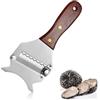 QYRDBGY Affetta Tartufi Professionale in Acciaio Inox con Lama Regolabile e Manico in Legno - Per Tartufi Freschi, Cioccolato, Formaggio e Burro - Tagliaverdure di Precisione