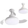 Générique Ventilatore Soffitto Camera Con Luce Lampadario 3 Velocità Tricolore con | Plafoniera Telescopica E27 Filettata Trasparente Pale Pieghevole Telecomando Dimmer Per Soggiorno Dormitorio