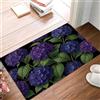GDJSMIN Fiori Eleganti Tappeto Ingresso Interno 40 X 60 Cm Viola Scuro | Lavabile In Lavatrice,Pelo Corto,Antiscivolo,Cucina,Camera Da Letto,Entrata,Scendiletto,Ortensia Foglia