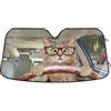 Quteprint Parasole per parabrezza auto con gatto carino per auto, parasole per finestrino anteriore dell'auto, pieghevole, blocca i raggi UV, protegge il calore per mantenere il veicolo fresco (139,7 x 70 cm)