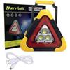 OISE ART STORE Trade Shop - Triangolo per Emergenza Stradale A LED Strobo Ricarica Solare USB 30w 24x26 Cm