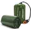 HONYAO Sacco a Pelo d'Emergenza, Coperta Termica di Sopravvivenza | Riutilizzabile e leggero, aiuta a trattenere il calore. Ideale per emergenze, campeggio, trekking e kit di sopravvivenza.
