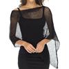 Generic Poncho in rete, da donna, trasparente, coprispalle bolero, leggero, estivo (bianco)
