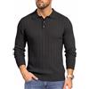 Runcati Maglione da uomo a maniche lunghe, polo con bottoni, casual | Maglione lavorato a maglia, polo da lavoro, maglione invernale per le vacanze