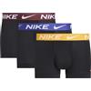 NIKE Trunk 3Pk Color Blk Uni Gld/Deep NGHT/Drk Tm, Small UA1 - Blk Uni Gld Deep NGHT Drk TM X-Small