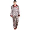 Seres Pigiama da uomo in raso set di camicia superiore e pantaloni lunghi in seta artificiale con motivi eleganti, 5+ colori,