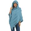 Rayson Elegante Maglione Poncho Donna Invernale Poncho con Cappuccio Mantella Scialle Uncinetto con Strisce di Peluche e Franges Scialle della Moda Monocromo Irregular Moda Giovane Top
