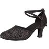MODSGUE Scarpe da ballo latine donna raso standard scarpe da ballo sala da ballo festa salsa allenamento danza performance scarpe comode tacco estivo