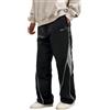 OLIPHEE Pantaloni Sportivi Uomo Lunghi Larghi con Tasca e Coulisse Casual Pantaloni Uomo Jogging Tuta Baggy Gamba Dritta Elastico in Vita Outdoor Fitness Ginnastica Autunno
