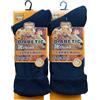 reshmena® Calzini da uomo in lana merino per diabetici, con parte superiore larga, non elastici, calzini invernali da uomo, 2,4 TOG, taglia 39-45, Nero (2 paia), 6-11