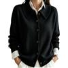 Generico Cardigan Donna con Colletto Maglione Floreale Vintage | Giacca Leggera Casual, Stampa A Fiori, Abbigliamento Quotidiano, Outfit Retrò Elegante, Capo Per Sovrapposizione