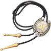 CALFOVERA Cravatta Vintage In Pelle Da Cowboy Stile Rodeo con Iniziale Western Lettera M Bolo Tie 107cm In Corda Intrecciata In Pelle PU Nera Collana Accessori Da Cowgirl per Uomo e Donna Costume