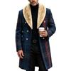 DeHolifer Giacca Natalizia da Uomo Elegante Cappotto con Stampa Albero di Natale | Colletto in Pelliccia Sintetico Rimovibile Giacche, Divertente Giubbotto con Bottoni, Morbido e Comodo Blazer per Festa