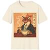 GENERIC Akita Inu Eating Ramen t-shirt divertente Akita amante dei cani Ramen Food Lover maglietta grafica unisex