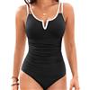 FULOOE Costume Intero Donna Contenitivo Costumi da Bagno Interi Curvy Elegante Taglie Forti Pancia Piatta Modellante Push up Reggiseno Imbottito Mare Piscina Beachwear