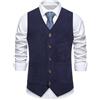 Bauzuoyo Gilet in velluto a coste da uomo, stile retrò britannico, abbigliamento casual per tutti i giorni, occasioni di lavoro, nero, con tasche, vintage, slim fit