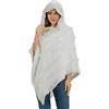 Rayson Elegante Maglione Poncho Donna Invernale Poncho con Cappuccio Mantella Scialle Uncinetto con Strisce di Peluche e Franges Scialle della Moda Monocromo Irregular Moda Giovane Top