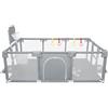 Kedia Recinto per Bambini, Box Gioco Bebè Rettangolare con Canestro da Basket e Anelli di Supporto per Stare in Piedi, Rete Traspirante, Area Gioco Sicura per Neonati e Bambini Piccoli, 180 x 120 x 66 cm