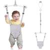 Vicloon Jumper per Porta per Bambini, per 6-24 Mesi (Con Clip Porta), con Molla Resistente/Cinghia Regolabile, Altalena per Interni ed Esterni, Facile da Montare, Portata Massima 16 kg(Grigio)
