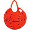 Zigozago - Bavaglino in Spugna di Cotone ricamato a forma di Pallone da Basket | Fatto a Mano | Personalizzabile con Nome | Colore Arancione | Taglia Unica | Misura: 20 x 20 cm | Chiusura Elastico