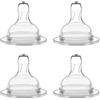 Maymom Ciuccio in silicone di seconda generazione, flusso rapido, set di 4 pezzi, compatibile con biberon Spectra, motivo Luna e Maymom collo largo