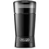 De'Longhi KG200 - Macinacaffè Elettrico con Lame in Acciaio Inox Nero | Macinacaffè per Chicchi con Push to Grind, Capacità 90 g fino a 12 Tazze, Spazzola per Pulizia e Vano Portacavo