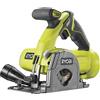 Ryobi R18MMS-0 Sega circolare multi-materiale 85 mm 18V | 2 lame intercambiabili multimateriali e piastrelle, suola larga, guida parallela e chiave fornite, legno e laminati