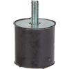 Kora WONEEY Piedino per mobili in gomma con filettatura unilaterale, diverse dimensioni tipo D (M8 x 23, 40 x 40), nero, quadrato per macchine, compressori, motori, pompe e altri dispositivi