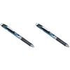 Pentel - Penna a inchiostro Energel, punta 0,5 mm, ricaricabile, con inserti dall'aspetto metallico Nero (Confezione da 2)