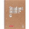 BRUNNEN Quaderno Premium Student FACT!plus, formato A4, rigatura 27, 80 | A4, rigatura 27, 80 fogli, marrone/argento