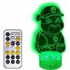 HLO Lampada notturna a LED 3D di Rubble di Paw Patrol con telecomando.