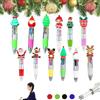 BAOSROY Natale Multicolore Penna,12PCS Penne a Sfera Natalizie Multicolores,Gadget Compleanno Bambina,Regalini Fine Festa Compleanno,Penne Multicolores con Tema Natalizio,