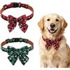 Rainway Set di 2 collane con fiocco di Natale in poliestere, per gatti e cani | Collare regolabile da 35 a 45 cm con fiocco a quadri e fiocchi accessori per animali domestici, rosso e verde